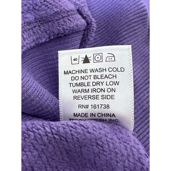 Teddy Fresh Purple Hoodie Pullover Sweatshirt Cotton Women’s Size Medium - Picture 8 of 10